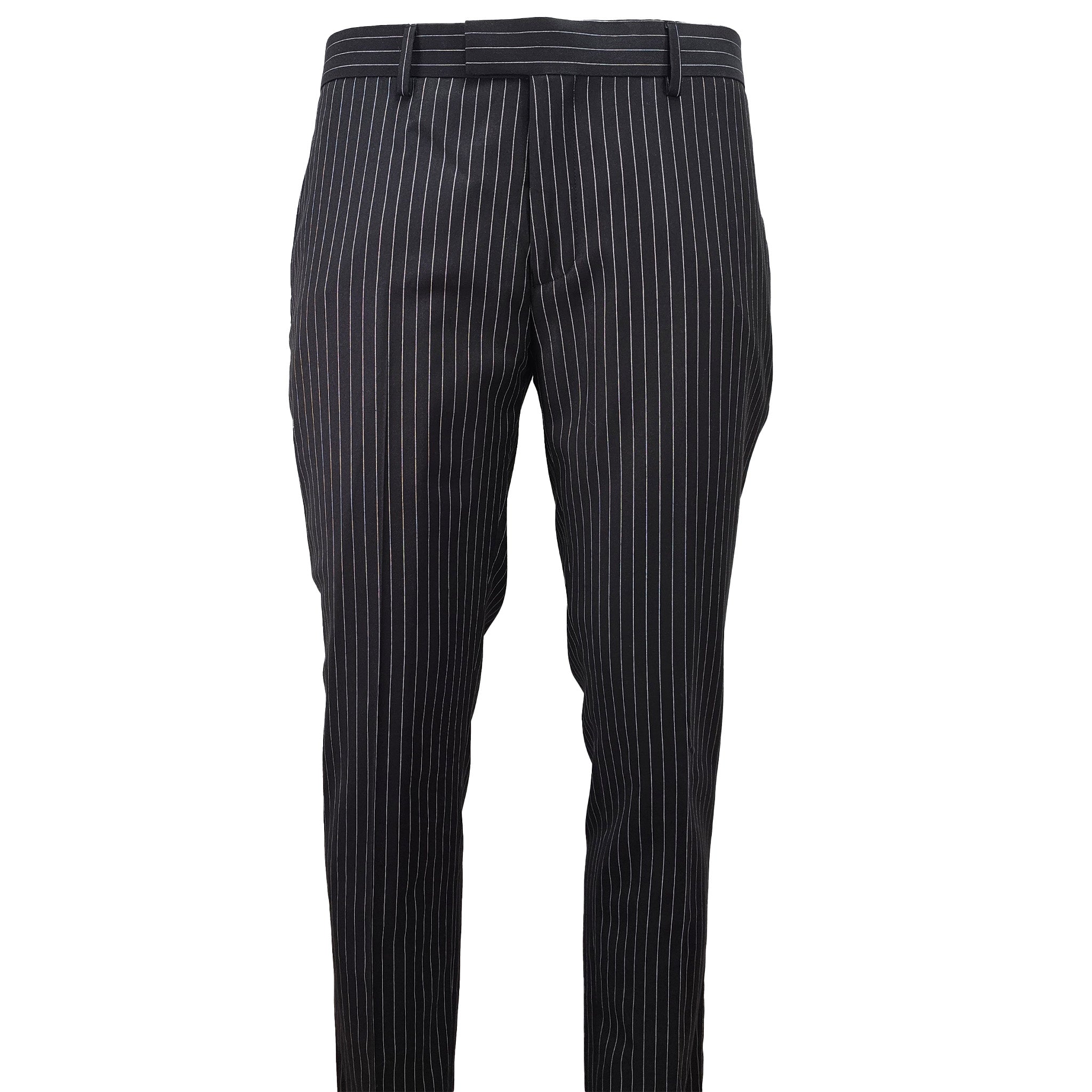 Black Slim Fit Pinstripe D.B. Suit