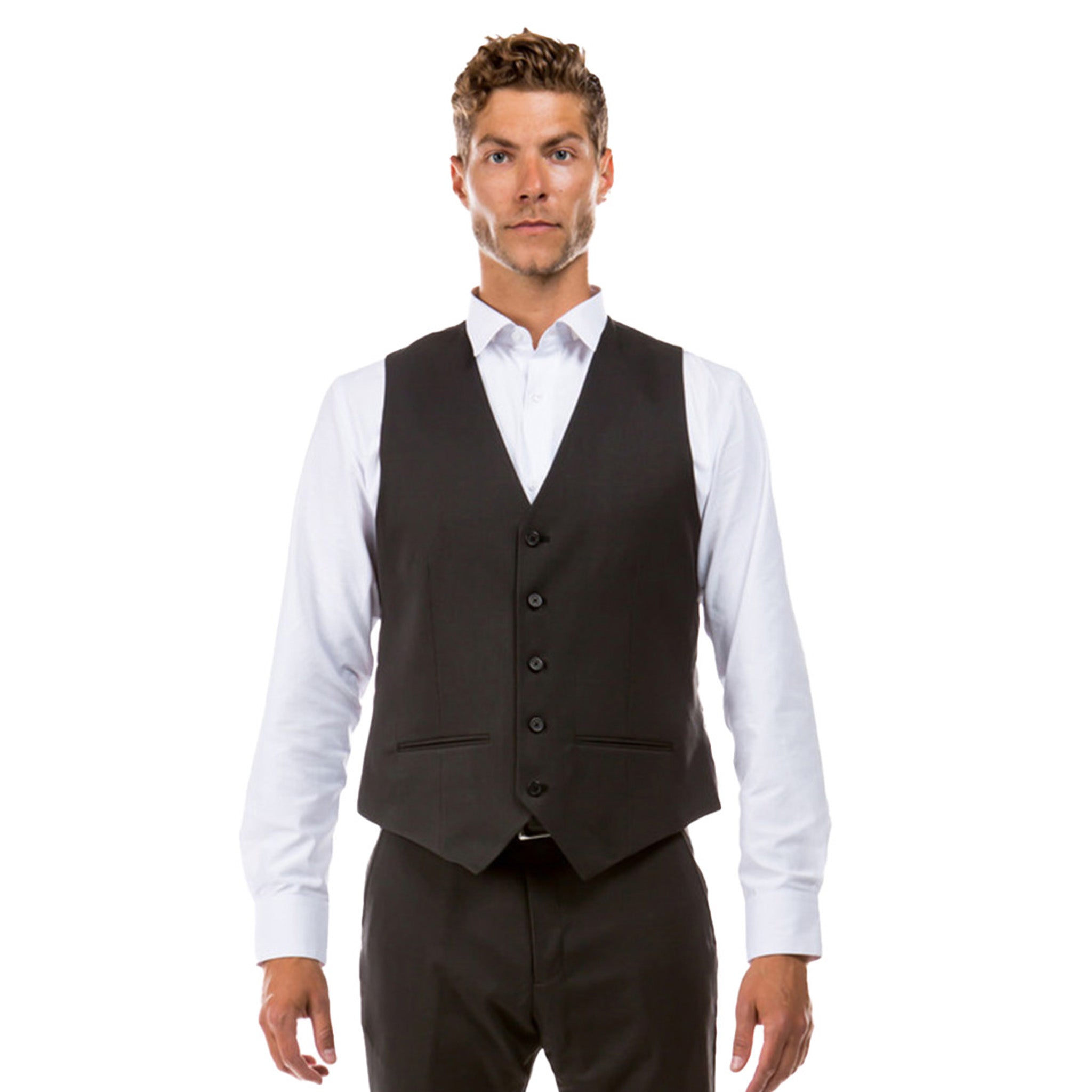 Men's Charcoal Modern Fit Suit Vest