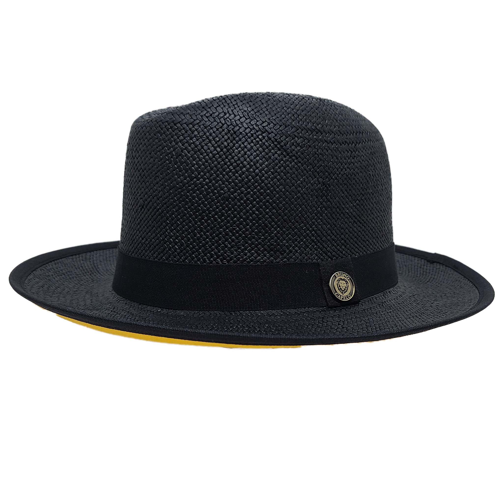 Black Contrast Bottom Straw Hat perfect for summer style