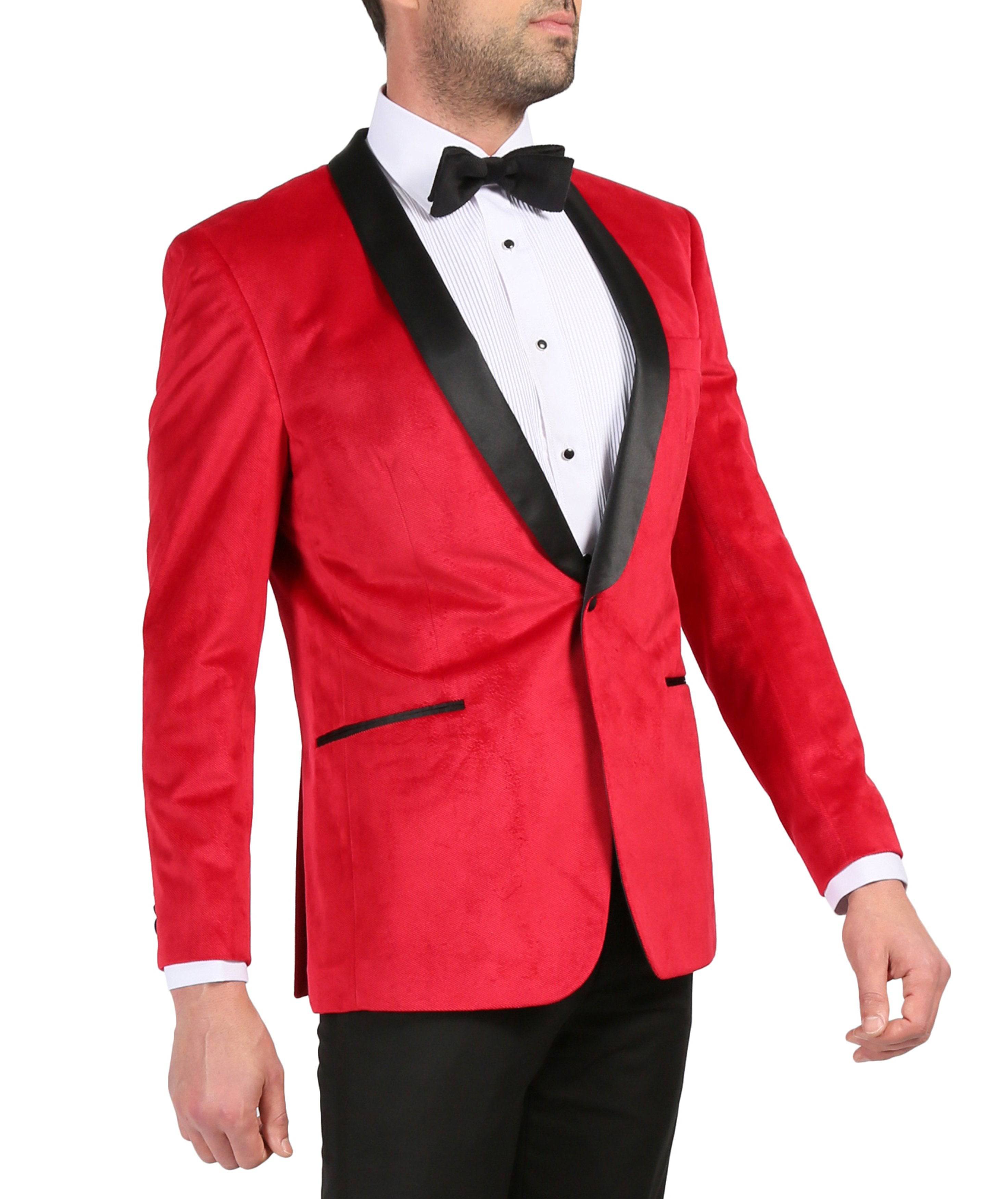 Mens red velvet sport coat best sale