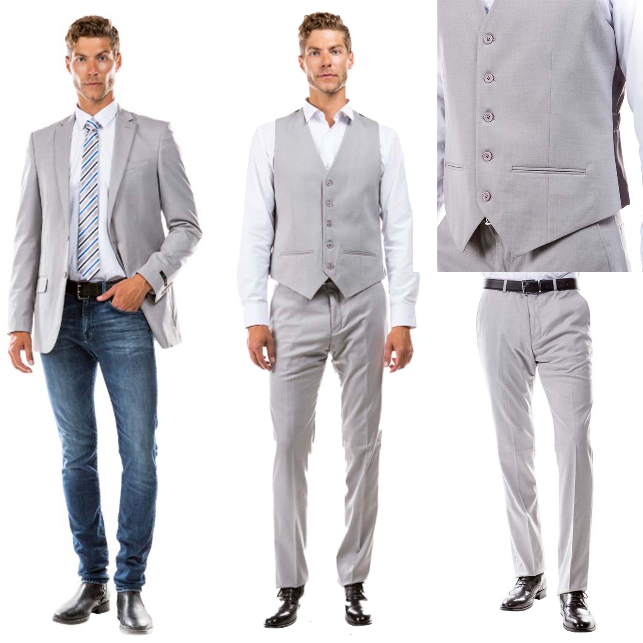 Mens gray suit jacket best sale